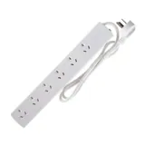 Power Board 6 Outlets with Overload Protection 1 Metre Cord White 240V 10A Max Load 2400W – image 2