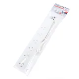 Power Board 6 Outlets with Overload Protection 1 Metre Cord White 240V 10A Max Load 2400W – image 3