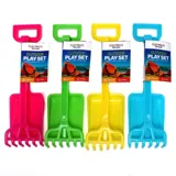Beach Play Tool Set Sand 3pk 36.5cm Blue, Green, Pink & Yellow – image 4