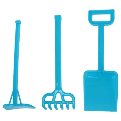 Beach Play Tool Set Sand 3pk 36.5cm Blue, Green, Pink & Yellow