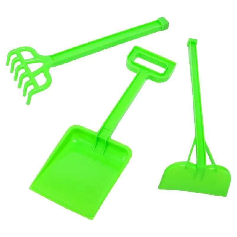 Beach Play Tool Set Sand 3pk 36.5cm Blue, Green, Pink & Yellow – image 2