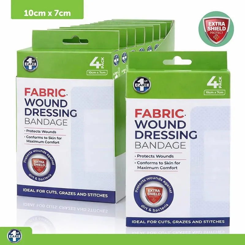 Wound Dressing Bandage with Adhesive 10cm X 7cm 4pk - Fabric – image 4