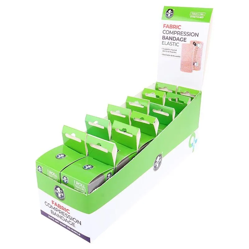 Compression Elastic Bandage Roll Includes 2 Clips 7.5cm X 1m Unstretched - Streches Up To 3m* - Fabric – image 3