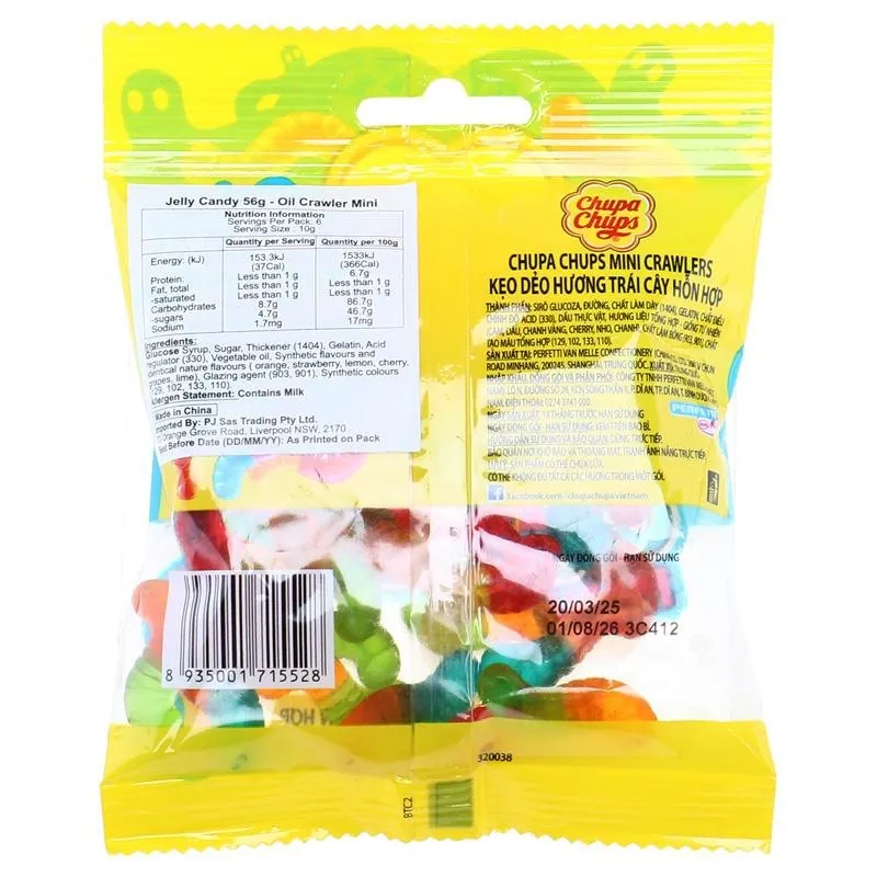 Chupa Chups Jelly Oil Crawler Fruity 56g Bag – image 3