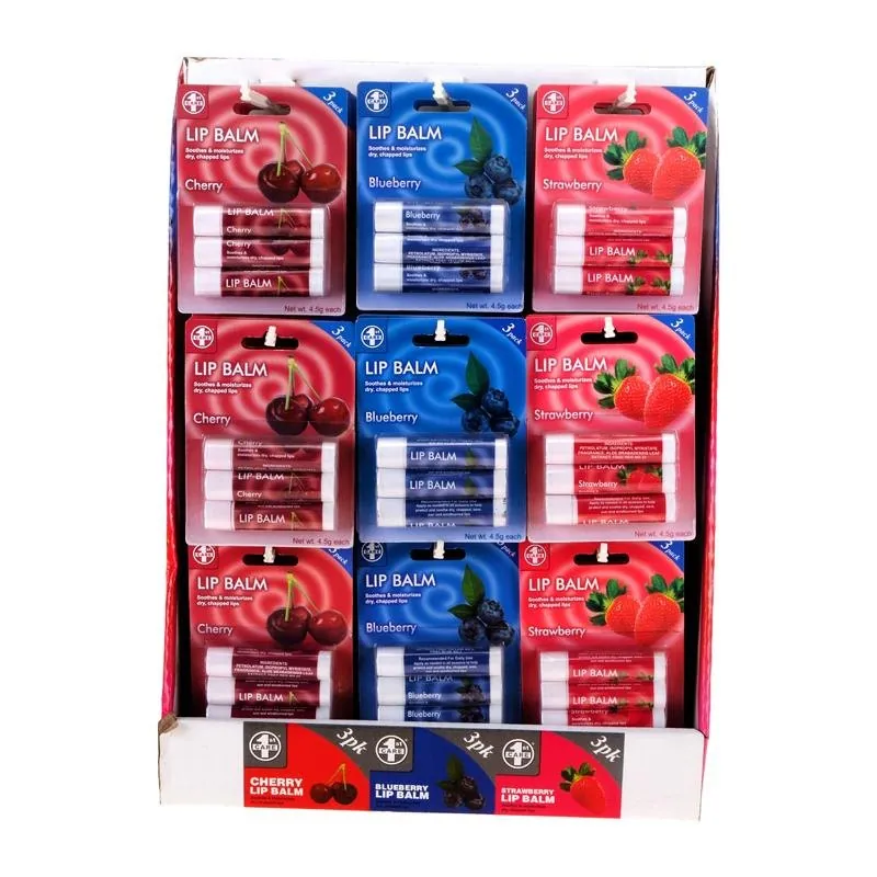 Lip Balm 4.5g 3pk - Assorted: Strawberry, Cherry, Blueberry – image 4