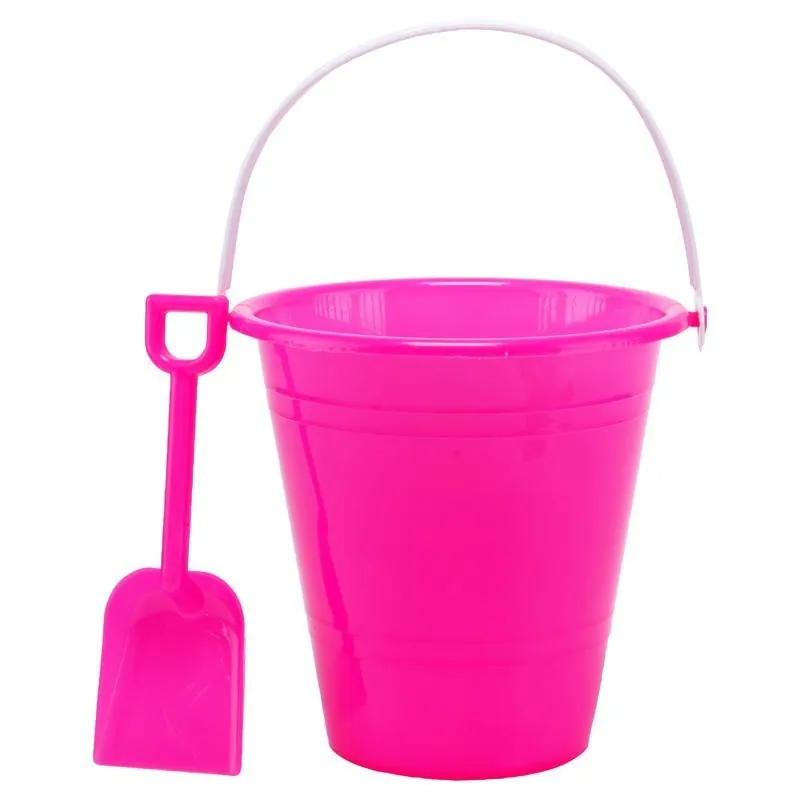 Beach Play Bucket & Shovel Set 2pc 17cm X 17cm Blue, Pink, Green & Yellow – image 2