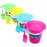 Beach Play Bucket & Shovel Set 2pc 17cm X 17cm Blue, Pink, Green & Yellow – image 3