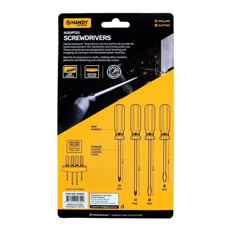 Screwdriver Set with Holder 4pc – image 3