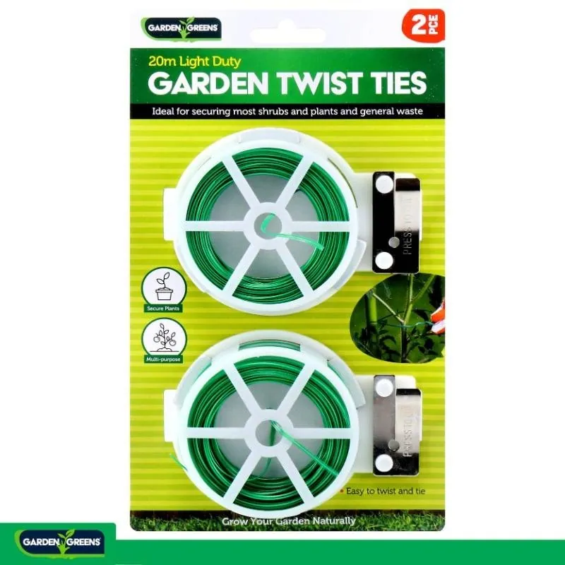Plant Twist Tie with Cutter 20m Each 2pk Green – image 4
