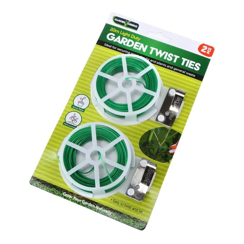 Plant Twist Tie with Cutter 20m Each 2pk Green – image 3
