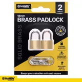 Padlock Solid Brass 18mm Includes 2 Keys Per Lock 2pk – image 4