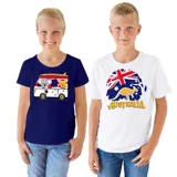 Shirt Short Sleeve Kids Sizes: S, M, L & XL Blue & White Assorted Designs (333301) – image 3