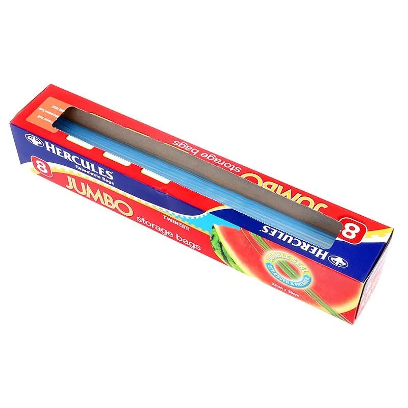 Hercules Storage Bags Resealable Twin Zip Jumbo 8pk 33cm X 38cm – image 3