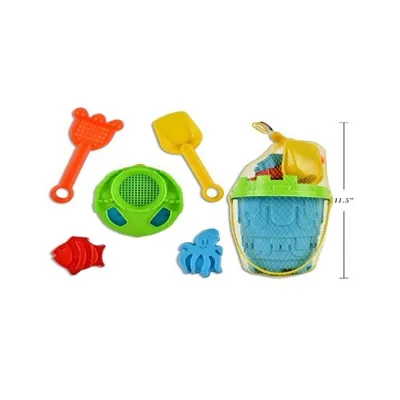 Beach Toy Set 6pc (Pail, Rake, Shovel & Moulds)