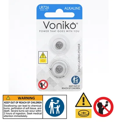 Voniko Alkaline Button Battery AG2 2pc