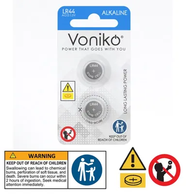 Voniko Alkaline Button Battery AG13 2pc