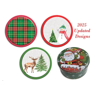 Christmas Tin Cookie Box 16.8x8.5cmH