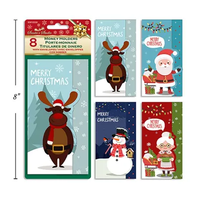 Christmas Gift Card/money Holder with Envelopes 8pk