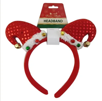 Christmas Headband Sequin Hat Jingle Bells