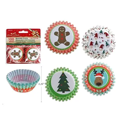 Christmas Baking Cups 100pk 3.2/7.6cm