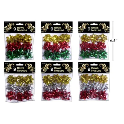Christmas Gift Bows 9pk 5cm