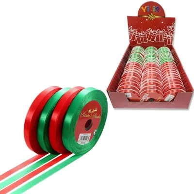 Christmas Ribbon Satin 1CMX10M Red/green
