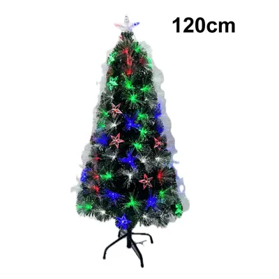 Christmas Tree Fibre Optic Green with Star Warmwhite/rgbw 120cm
