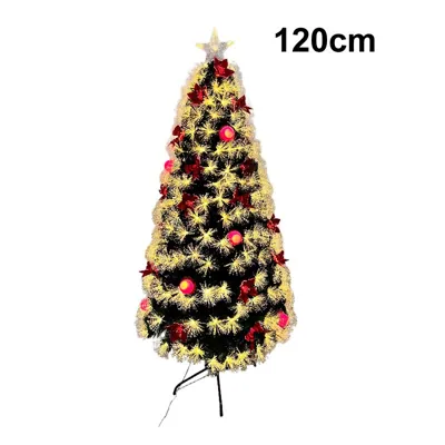 Christmas Tree Fibre Optic Warmwhite with Bow/flower 120cm