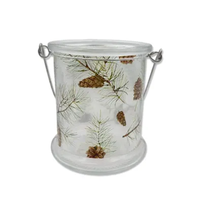 Xmas Candle Holder 2/Metal Handle 8.5x10cm