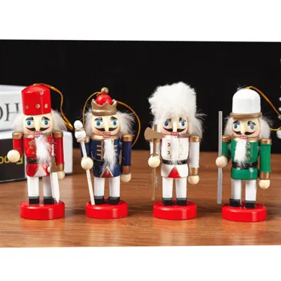 Christmas Wood Nutcracker 3.2x3.2x10cm Chubby