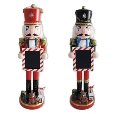 Christmas Wood Nutcracker 10.5x38cm with Blackboard