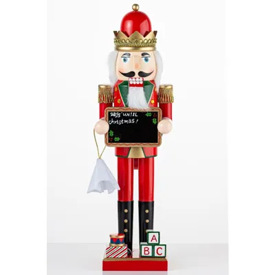 Christmas Wood Nutcracker 9x8x38cm with Blackboard