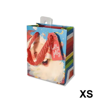 Christmas Gift Bag Happy Santa XS 11.1x13.7x6.2cm