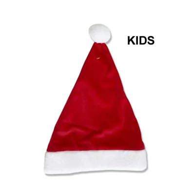 Christmas Santa Hat Plush Kids Size Super Soft 28x40cm