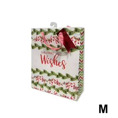 Christmas Gift Bag Embossed Paper M 18x23x10cm