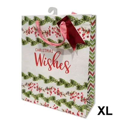 Christmas Gift Bag Embossed Paper XL 33x45x12.7cm