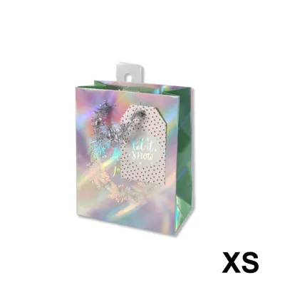 Christmas Gift Bag Laser Holly XS 11.1x13.7x6.2cm