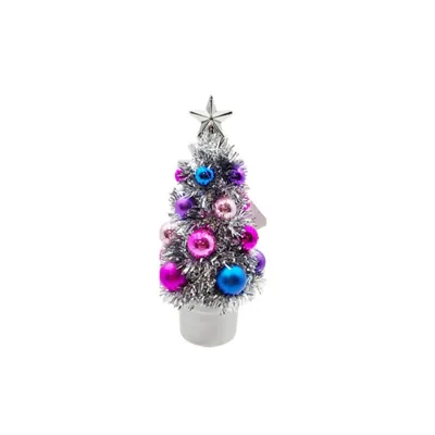 Christmas Tinsel Tree with Balls 16.6cm
