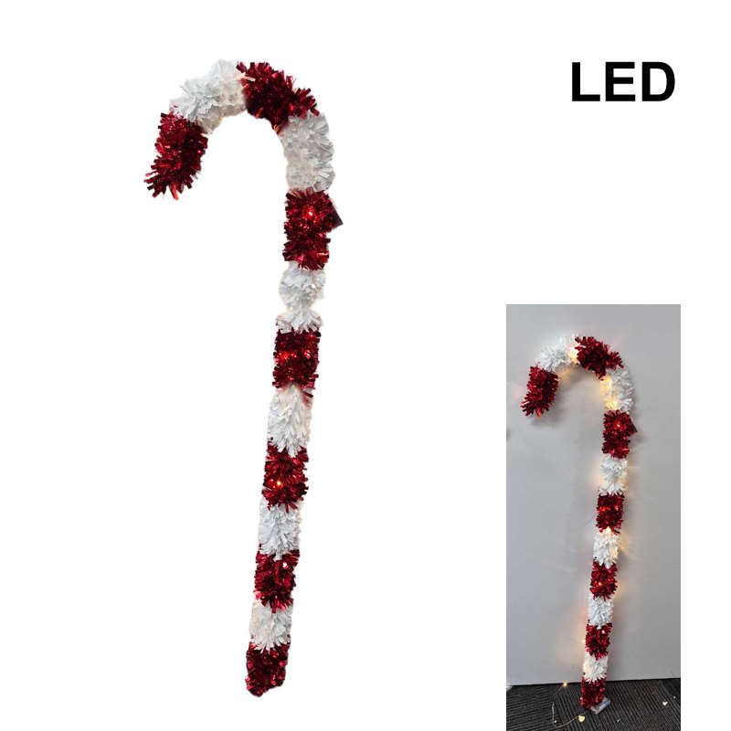 Xmas Tinsel Candycane w/LED 30x125x9cm — photo 1 of 1