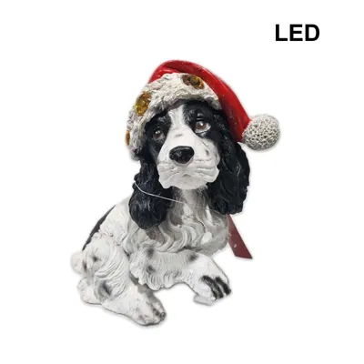 Resin Christmas Dog 20x13x23cm with Light