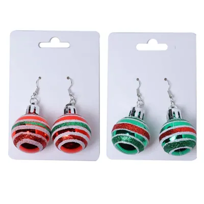 Christmas Earrings Coloful Disco Ball Dsn 1pair