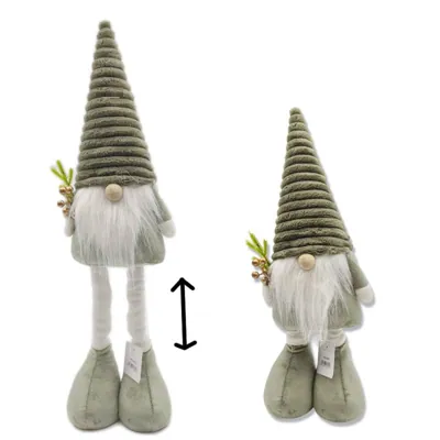 Plush Christmas Green Gnome 14x9x42cm