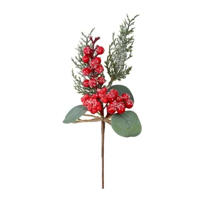 Berry & Green Leaves Pick 32cm