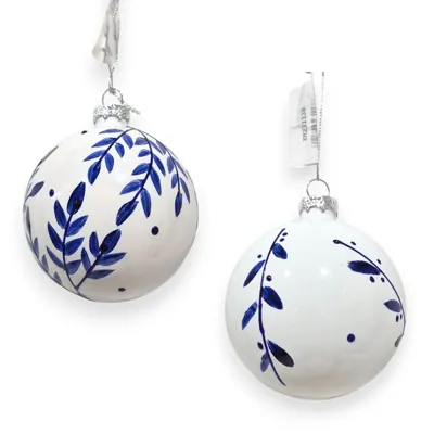 Christmas Glass Bauble White 8cm