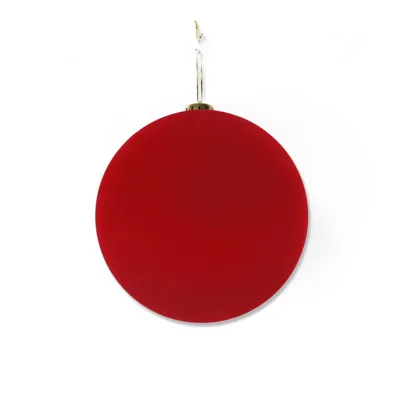 Christmas Bauble Flocked 15cm Red
