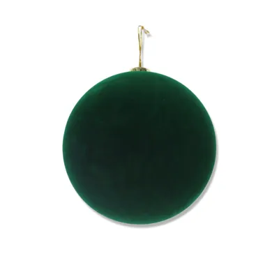 Christmas Bauble Flocked 15cm Green