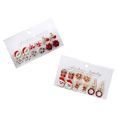 Christmas Earrings 6pairs/pk