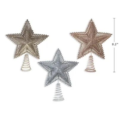 Christmas Tree Topper Glitter Star 24x20cm