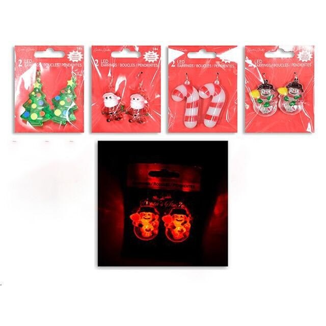 Christmas Earrings LED 4 Assorted Display — photo 1 of 1