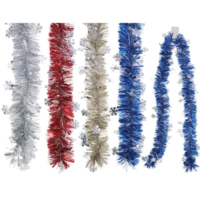 Christmas Tinsel 2m Chunky with Snowflake